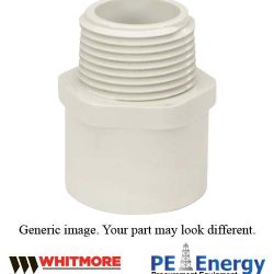 WHITMORE A409 ADAPTER, 1/2” NPT x 1” SLIP FIT – PVC Part Number: 095A409