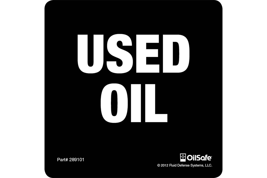 Oil Safe Used Oil Label - Adhesive Oil Safe Used Oil Label Adhesive Sistema de Gestión de Lubricación OilSafe