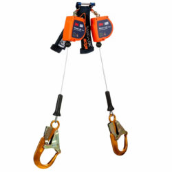 3500280 - 3M DBI-SALA Nano-Lok Edge Twin-Leg Personal Self Retracting Lifeline, Cable, Aluminum Rebar Hook, 8 ft., Class 2, ANSI