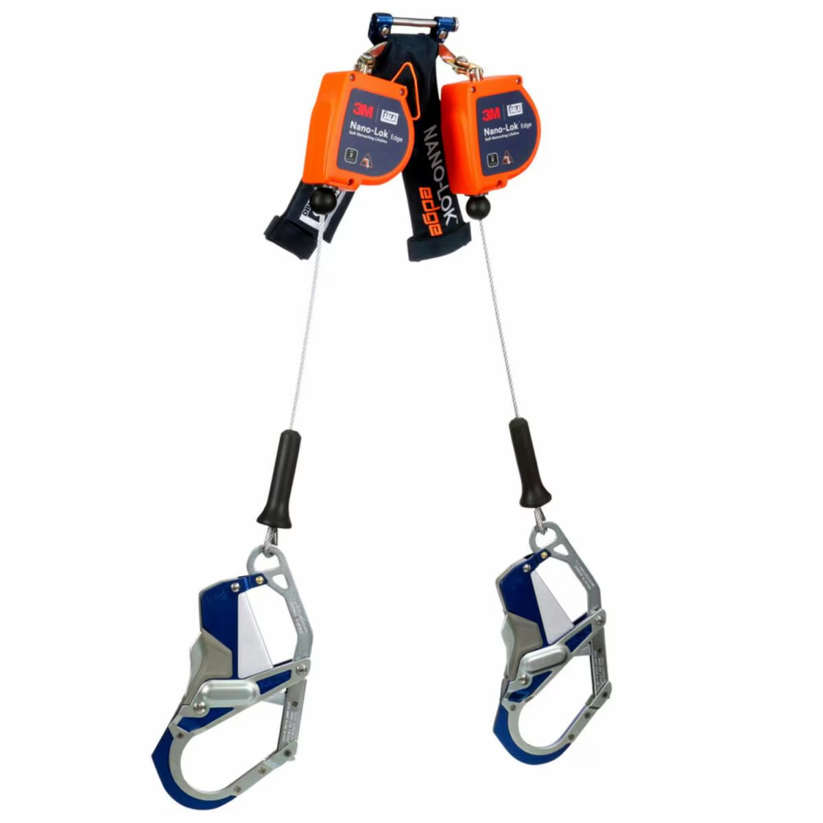 3500283 3M DBI SALA Nano Lok Edge Twin Leg Personal Self Retracting Lifeline Cable Aluminum Comfort Hook 7 ft Class 2 ANSI