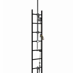 6116618 - Sistema Vertical de Seguridad para Cable Lad-Saf DBI-SALA 3M con Soportes y Extensión Telescópica, 4 Usuarios, Acero Galvanizado