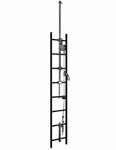 6116636 - 3M DBI-SALA Soporte para Sistema de Seguridad Vertical con Cable Lad-Saf, Extensión para Escalada, 2 Usuarios, Acero Galvanizado