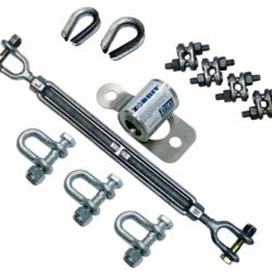 7401033 - Absorbedor de Energía de Línea de Vida Horizontal Metálica 3M DBI-SALA con Kit de Herrajes, 3 Grilletes, Tensor y Abrazaderas para Cable