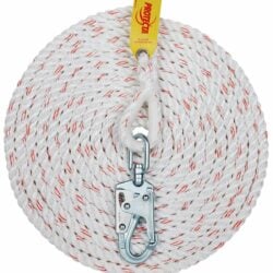 AC215A2 - Línea de vida de cuerda 3M Protecta con gancho de seguridad en ambos extremos, Nylon 5/8 pulg, Blanco, 50 pies