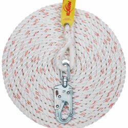1299991 - Línea de Vida de Cuerda 3M Protecta con Gancho Giratorio de Seguro, Mezcla de Poliéster y Polipropileno de 5/8 pulg., Blanca, 30 pies