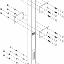 6116027 - Soporte Inferior 3M DBI-SALA Lad-Saf para Poste de Anclaje/Mástil de Escalera, Acero Galvanizado