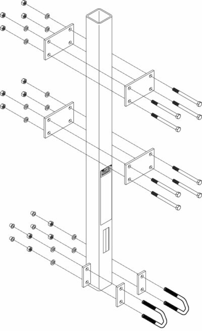 6116027 - Soporte Inferior 3M DBI-SALA Lad-Saf para Poste de Anclaje/Mástil de Escalera, Acero Galvanizado