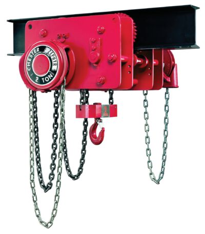 Polipasto de Cadena Manual con Carro Geared Chester Zephyr 1-1/2 Toneladas y 8 ft de Espacio Bajo - 1422-0150