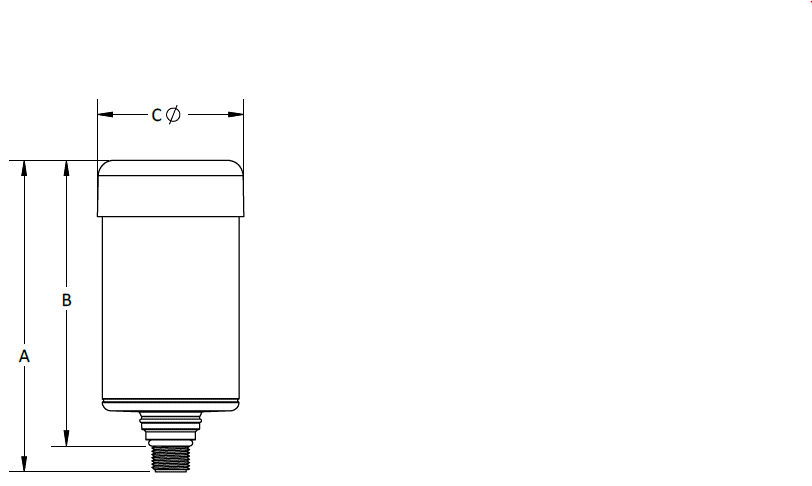 Des-Case VentGuard Series breather dimensions diagram