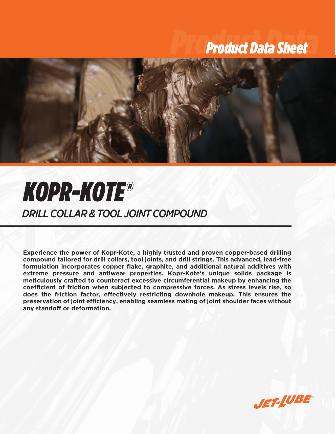Jet-Lube Kopr-Kote: Compuesto para Roscas Aprobado por API RP 5A3 para Drill Collars y Tool Joints Blog Hoja de datos del producto Kopr-Kote compuesto para drill collar y tool joint página 1