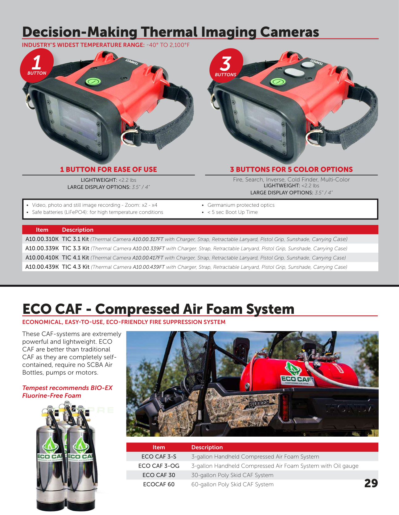Tempest thermal imaging cameras TIC lineup