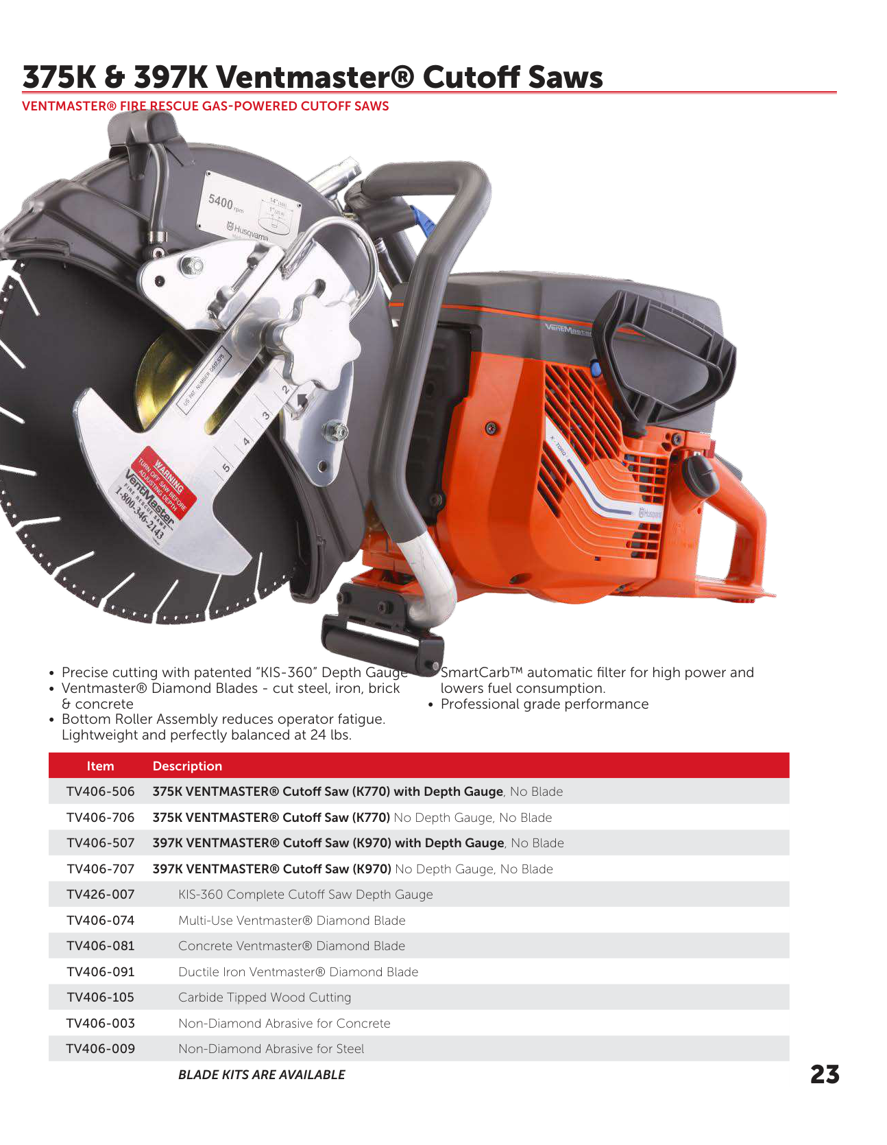 Información de pedidos Tempest VentMaster 375K y 397K con números de parte