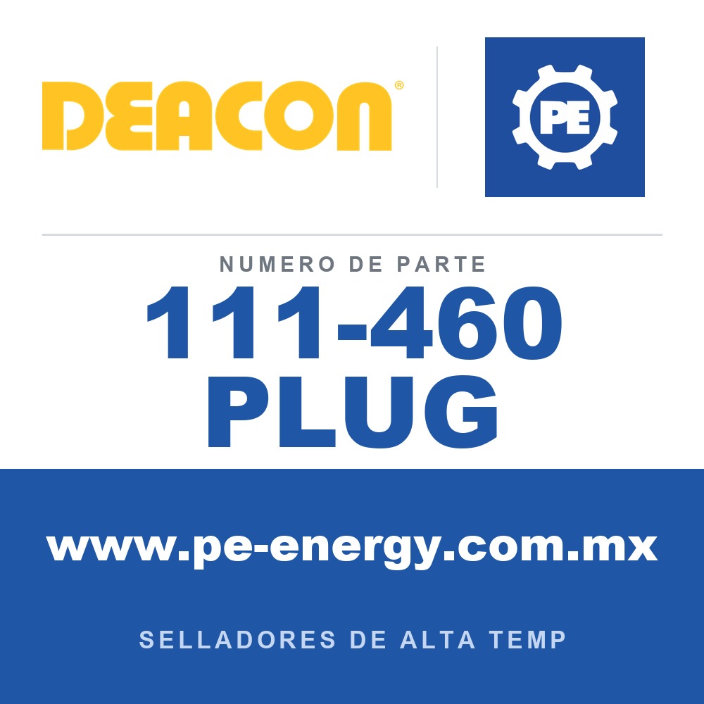 Deacon 111-460 PLUG - Sellador de caucho inyectable Deacon 460, paquete de 25