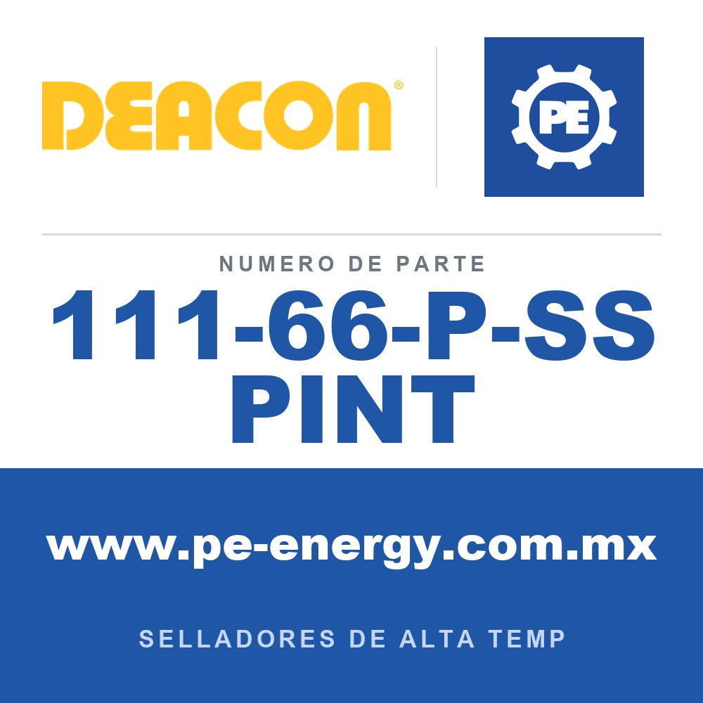 Deacon 111-66-P-SS PINT - Compuesto sellador de pasta reactiva térmica de grado nuclear Deacon 66-P-SS