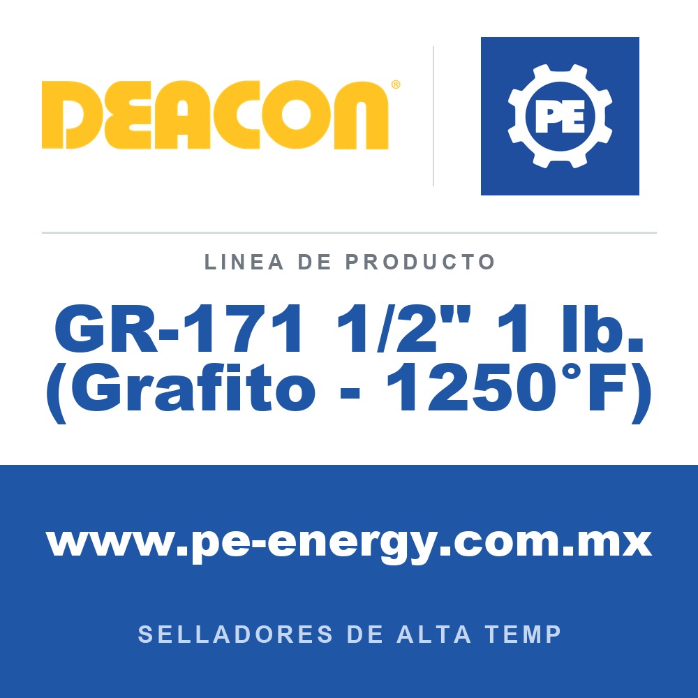 Deacon GR-171 1/2" 1 lb. (Grafito - 1250°F) - Deacon GR-171 1/2" 1 lb. (Grafito - 1250°F)