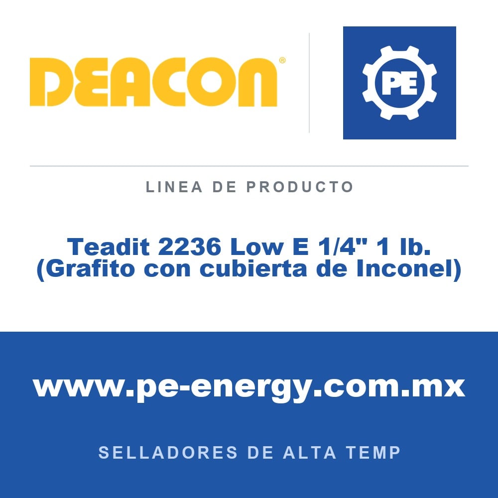 Deacon Teadit 2236 Low E 1/4" 1 lb. (Grafito con cubierta de Inconel) - Deacon Teadit 2236 Low E 1/4" 1 lb. (Grafito con cubierta de Inconel)