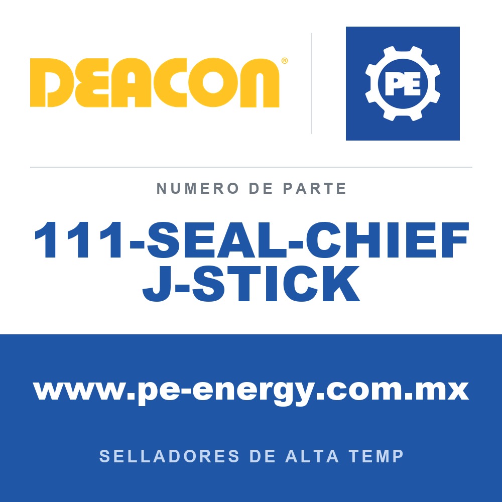 Deacon 111-SEAL-CHIEF J-STICK - Deacon Seal-Chief Sellador inyectable, curado rápido y fraguado duro