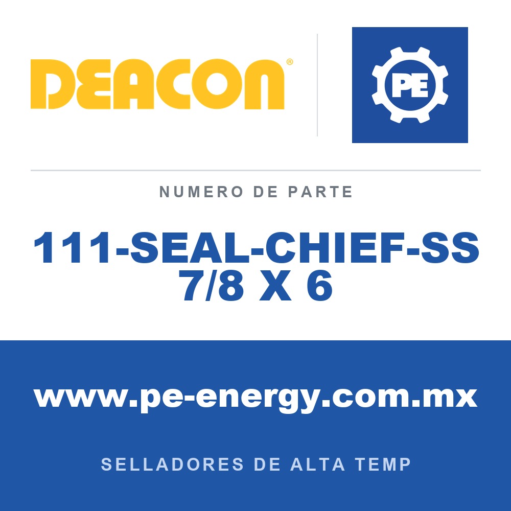 Deacon 111-SEAL-CHIEF-SS 7/8 X 6 - Deacon Seal-Chief-SS Selladores de grado nuclear, paquete de 24