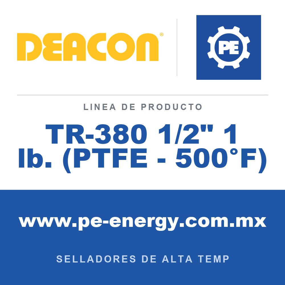 Deacon TR-380 1/2" 1 lb. (PTFE - 500°F) - Deacon TR-380 1/2" 1 lb. (PTFE - 500°F)