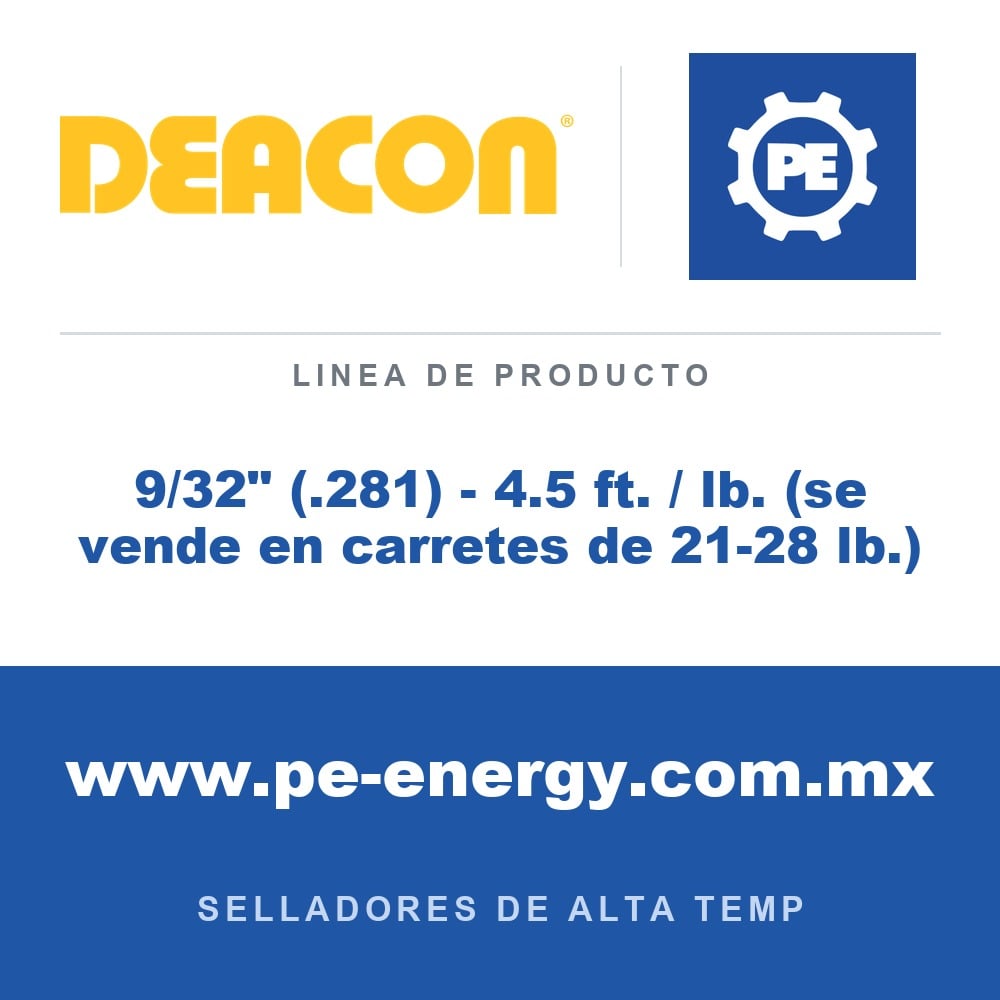 Deacon 9/32" (.281) - 4.5 ft. / lb. (se vende en carretes de 21-28 lb.) - Deacon 9/32" (.281) - 4.5 ft. / lb. (se vende en carretes de 21-28 lb.)