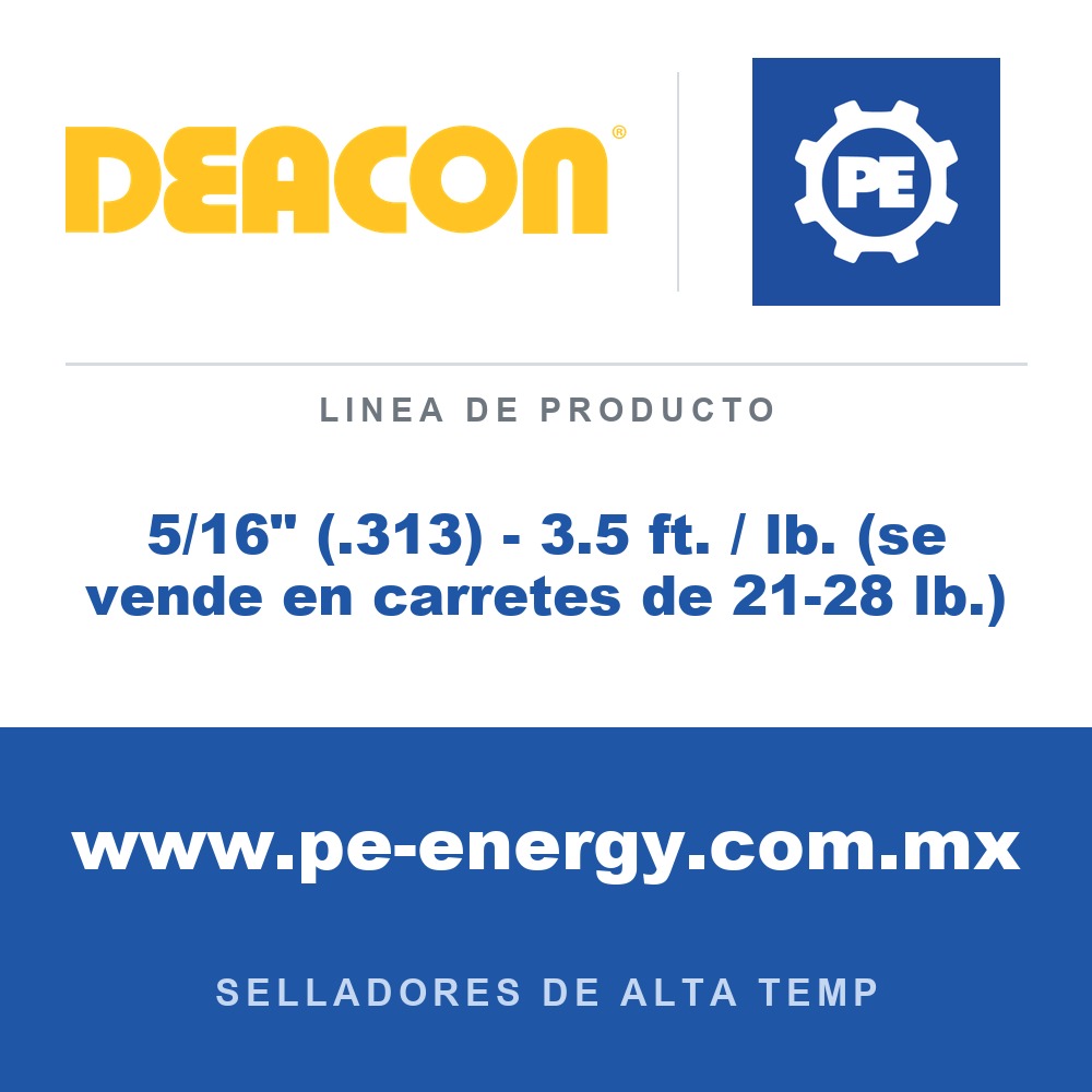 Deacon 5/16" (.313) - 3.5 ft. / lb. (se vende en carretes de 21-28 lb.) - Deacon 5/16" (.313) - 3.5 ft. / lb. (se vende en carretes de 21-28 lb.)
