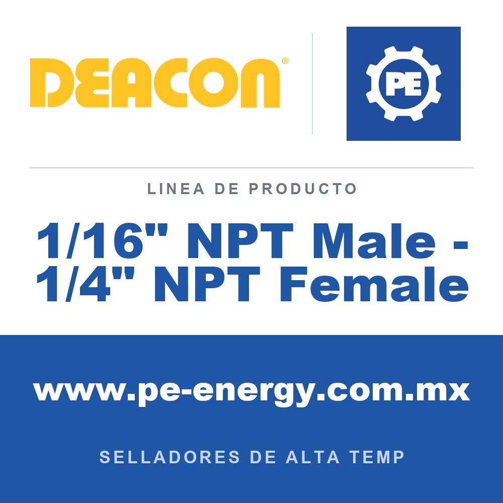 Deacon 1/16" NPT Male - 1/4" NPT Female - Deacon 1/16" NPT Male - 1/4" NPT Female