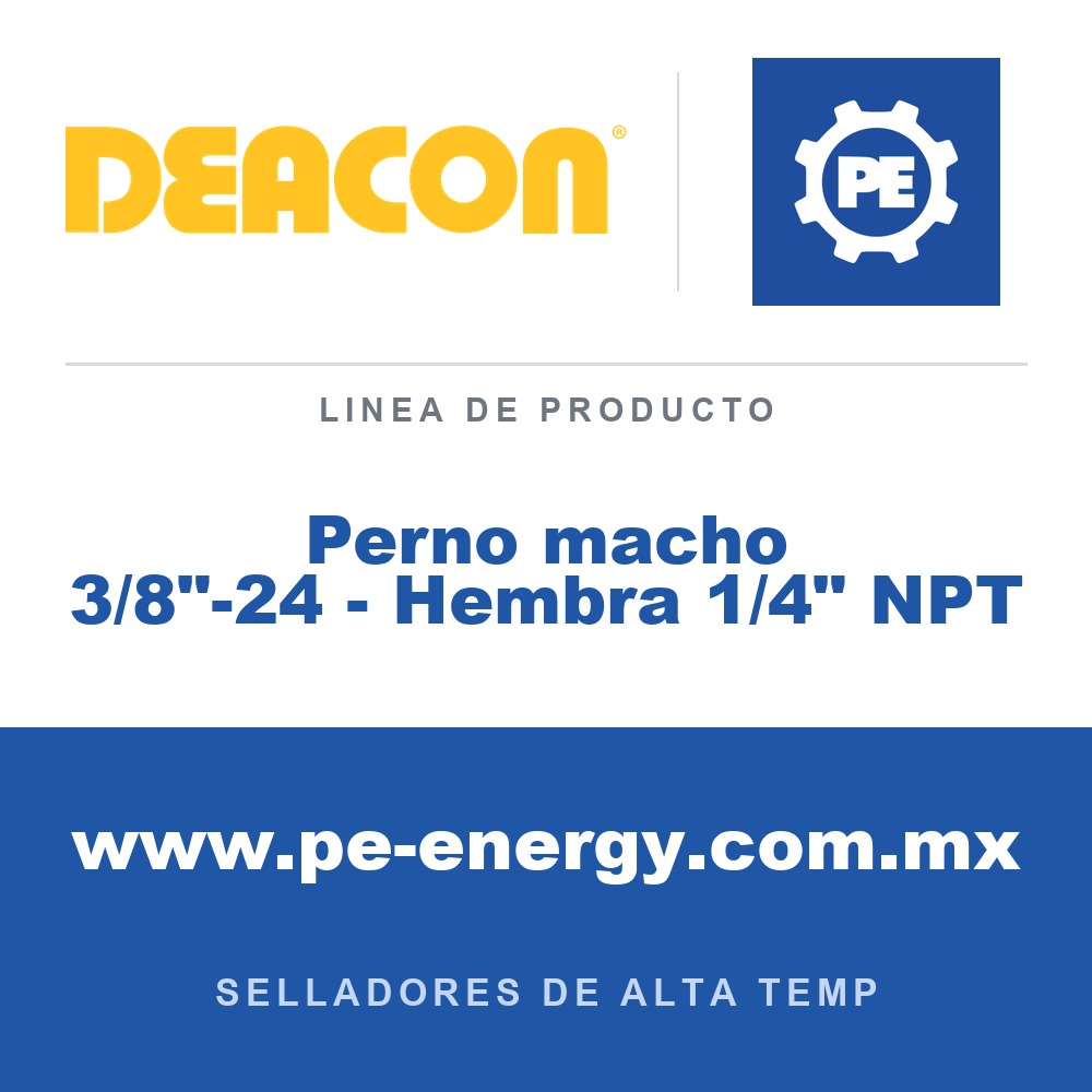 Deacon Perno macho 3/8"-24 - Hembra 1/4" NPT - Deacon Perno macho 3/8"-24 - Hembra 1/4" NPT