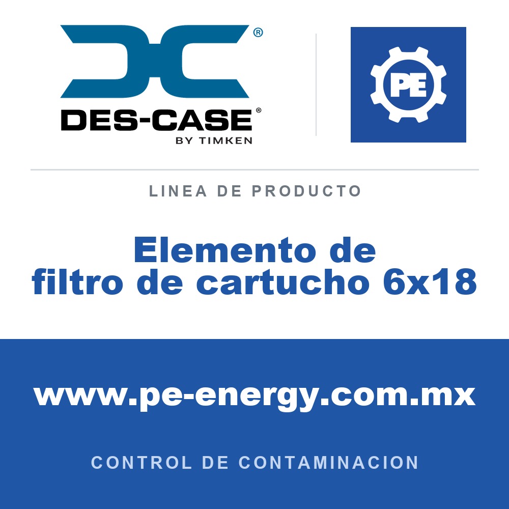 Des-Case Elemento de filtro de cartucho 6x18 - Des-Case Elemento de filtro de cartucho 6x18