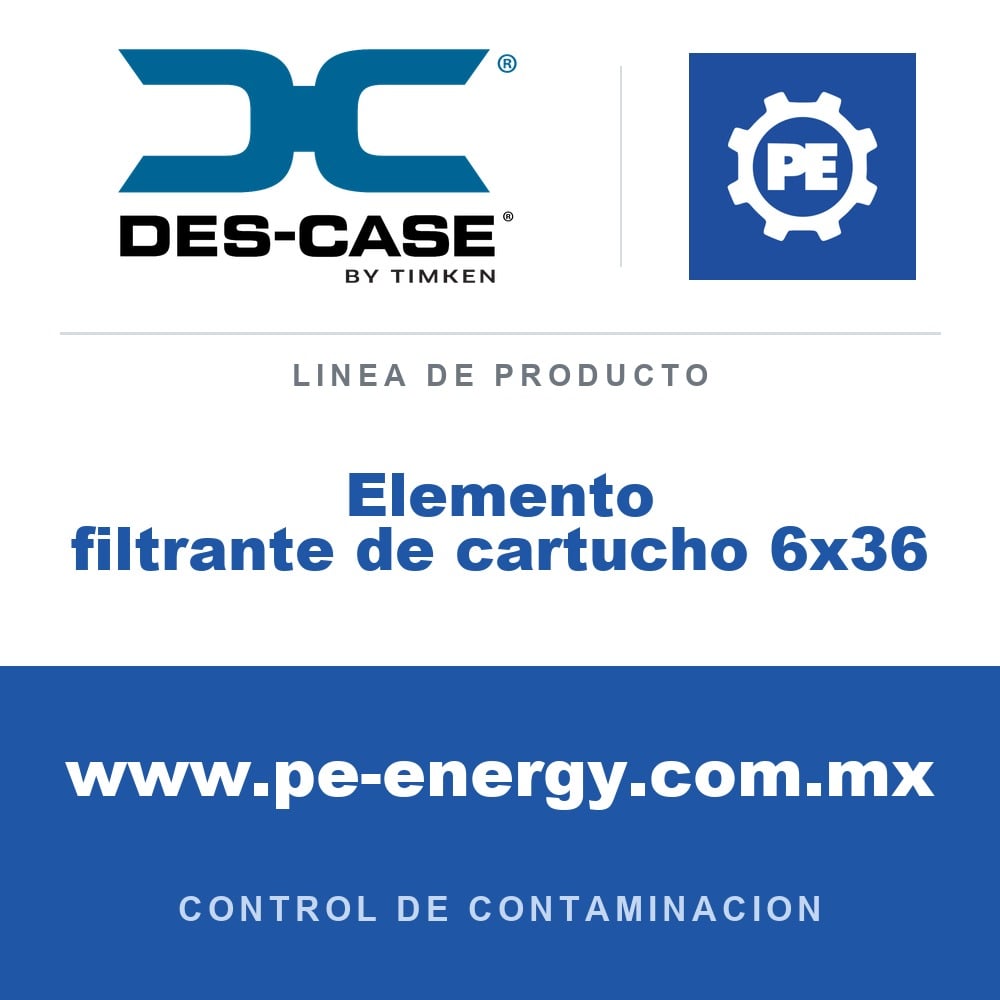 Des-Case Elemento filtrante de cartucho 6x36 - Des-Case Elemento filtrante de cartucho 6x36