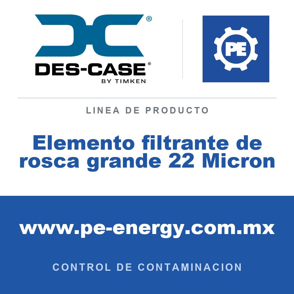 Des-Case Elemento filtrante de rosca grande 22 Micron - Des-Case Elemento filtrante de rosca grande 22 Micron