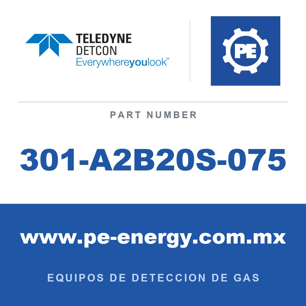 Detcon 301-A2B20S-075 - Teledyne Detcon 301-A2B20S-075 Latón 3/4" NPT / cable 7
