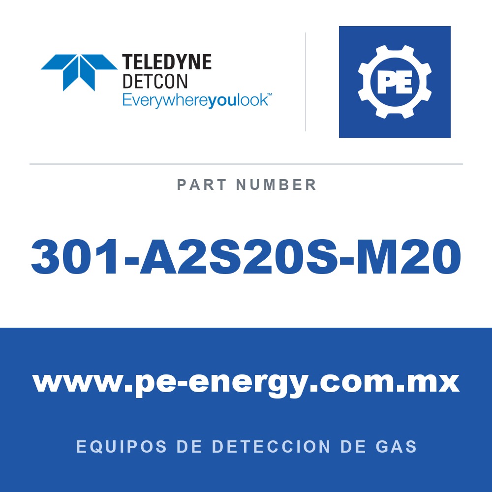 Detcon 301-A2S20S-M20 - Teledyne Detcon 301-A2S20S-M20 Acero inoxidable M20/ cable 7