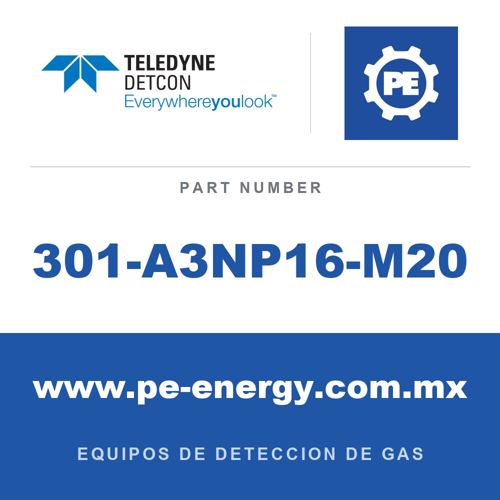 Detcon 301-A3NP16-M20 - Teledyne Detcon 301-A3NP16-M20 Niquelado M20/ cable 4