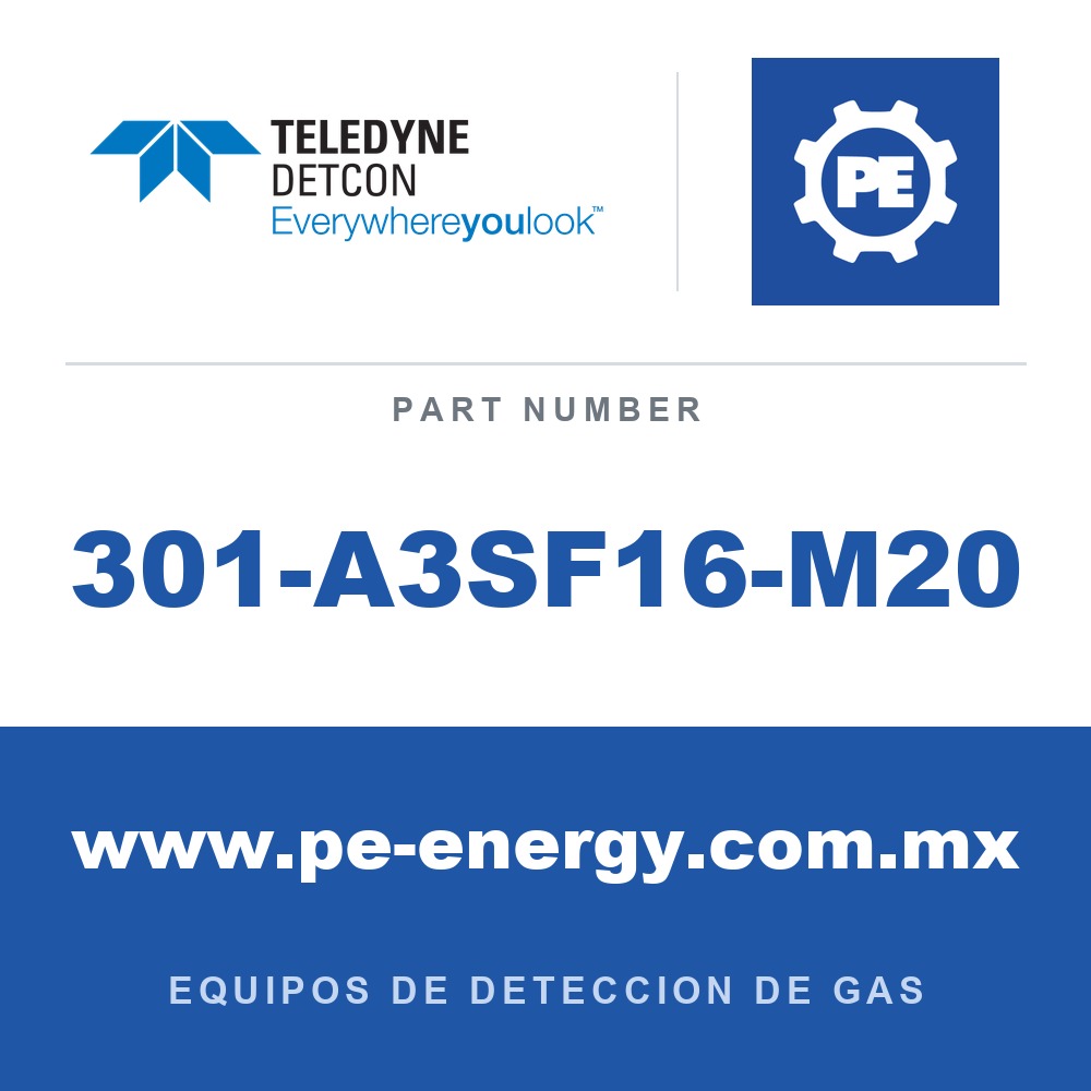 Detcon 301-A3SF16-M20 - Teledyne Detcon 301-A3SF16-M20 Acero inoxidable M20/ cable 4