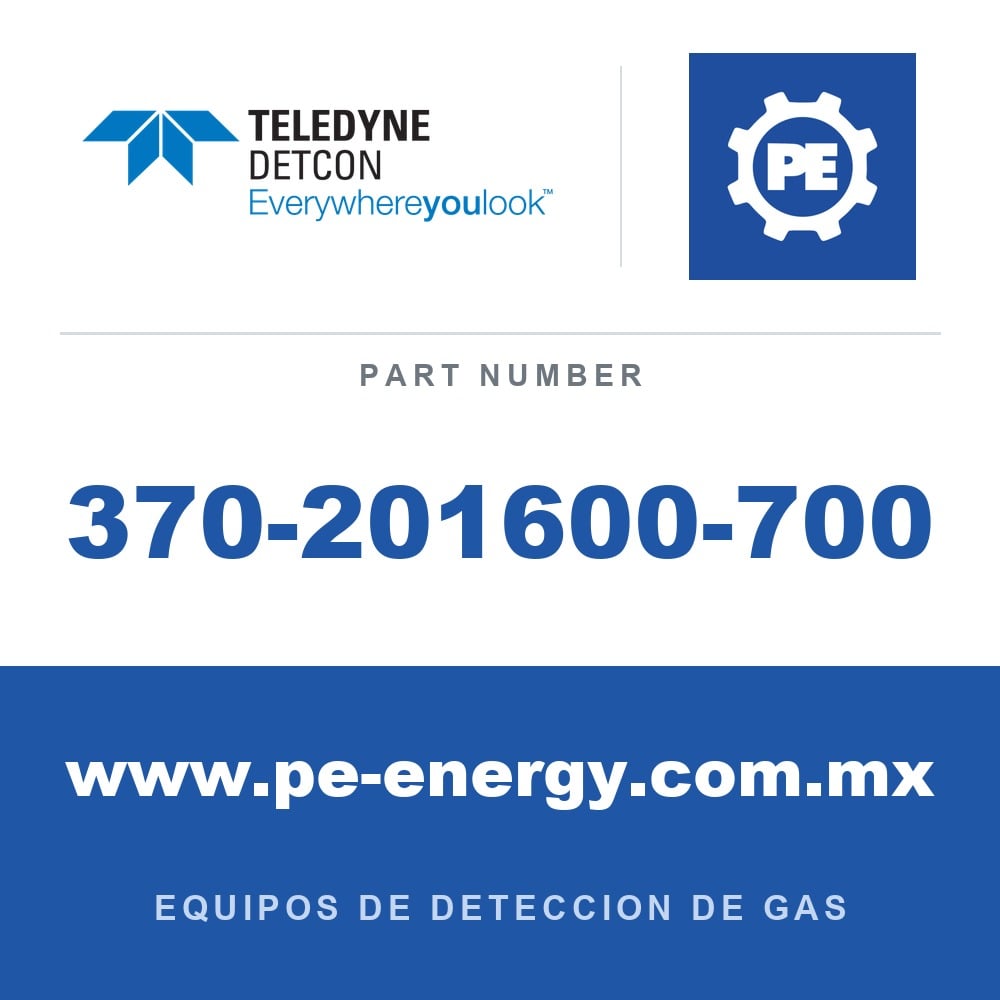 Detcon 370-201600-700 - Teledyne Detcon 370-201600-700 Sensor enchufable de gas combustible 0-100% LEL para FP-700