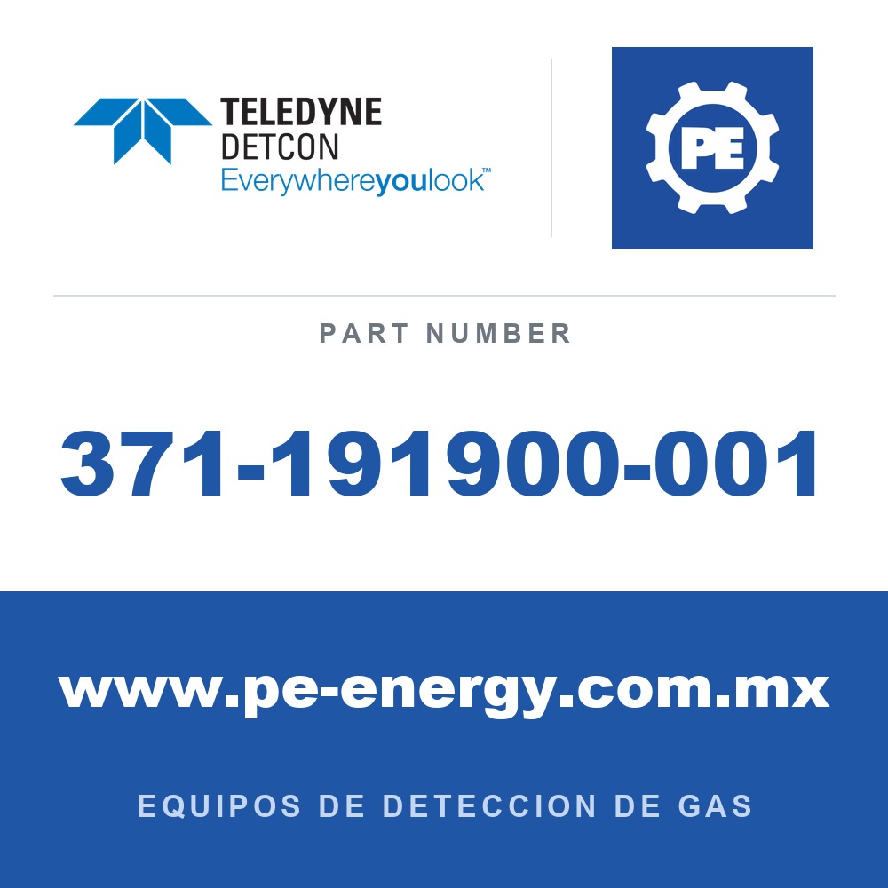 Detcon 371-191900-001 - Teledyne Detcon 371-191900-001 AsH3, sensor enchufable de arsina para DM-100