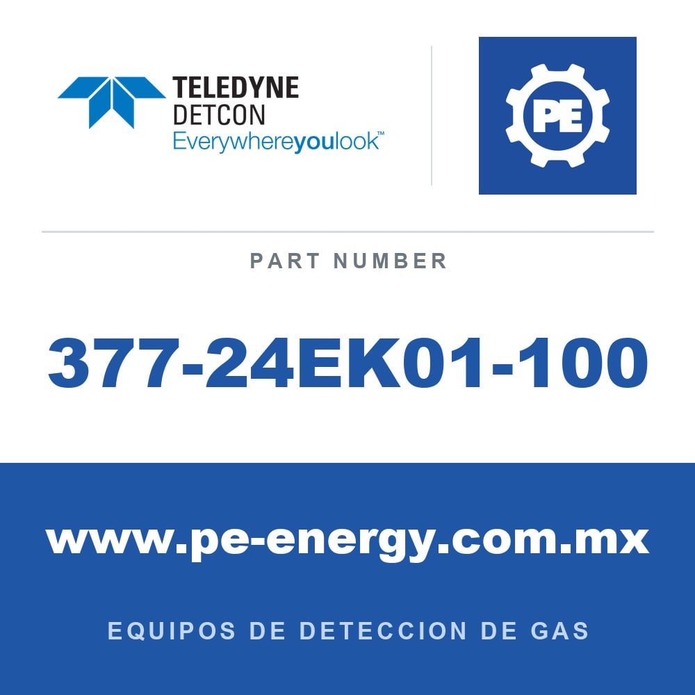 Detcon 377-24EK01-100 - Teledyne Detcon 377-24EK01-100 CH3SH, sensor enchufable de metilmercaptano para DM-700