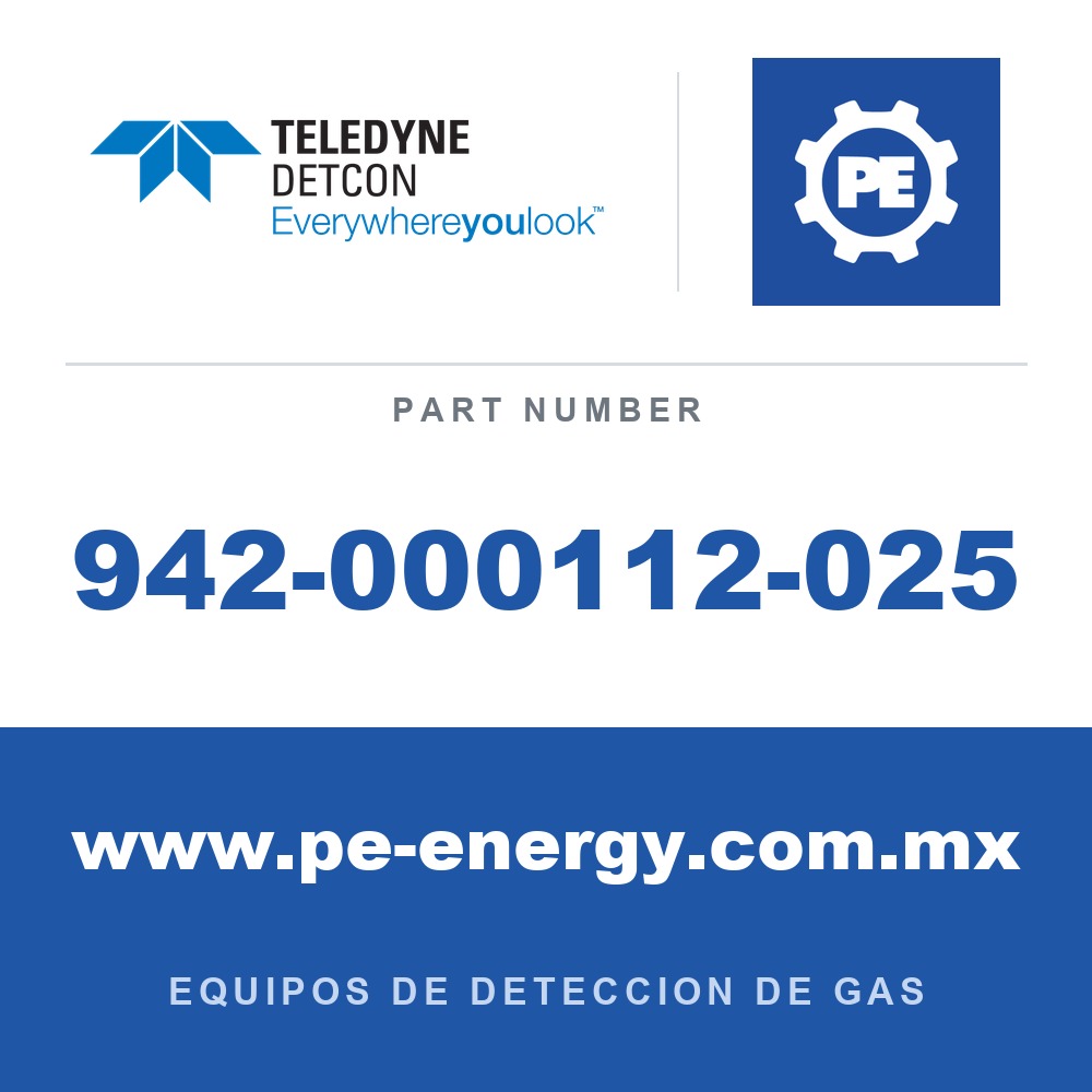 Detcon 942-000112-025 - Teledyne Detcon 942-000112-025 NH3, Amoníaco 25 ppm Aire