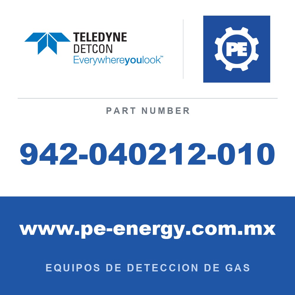 Detcon 942-040212-010 - Teledyne Detcon 942-040212-010 HCN, Cianuro de hidrógeno 10 ppm nitrógeno