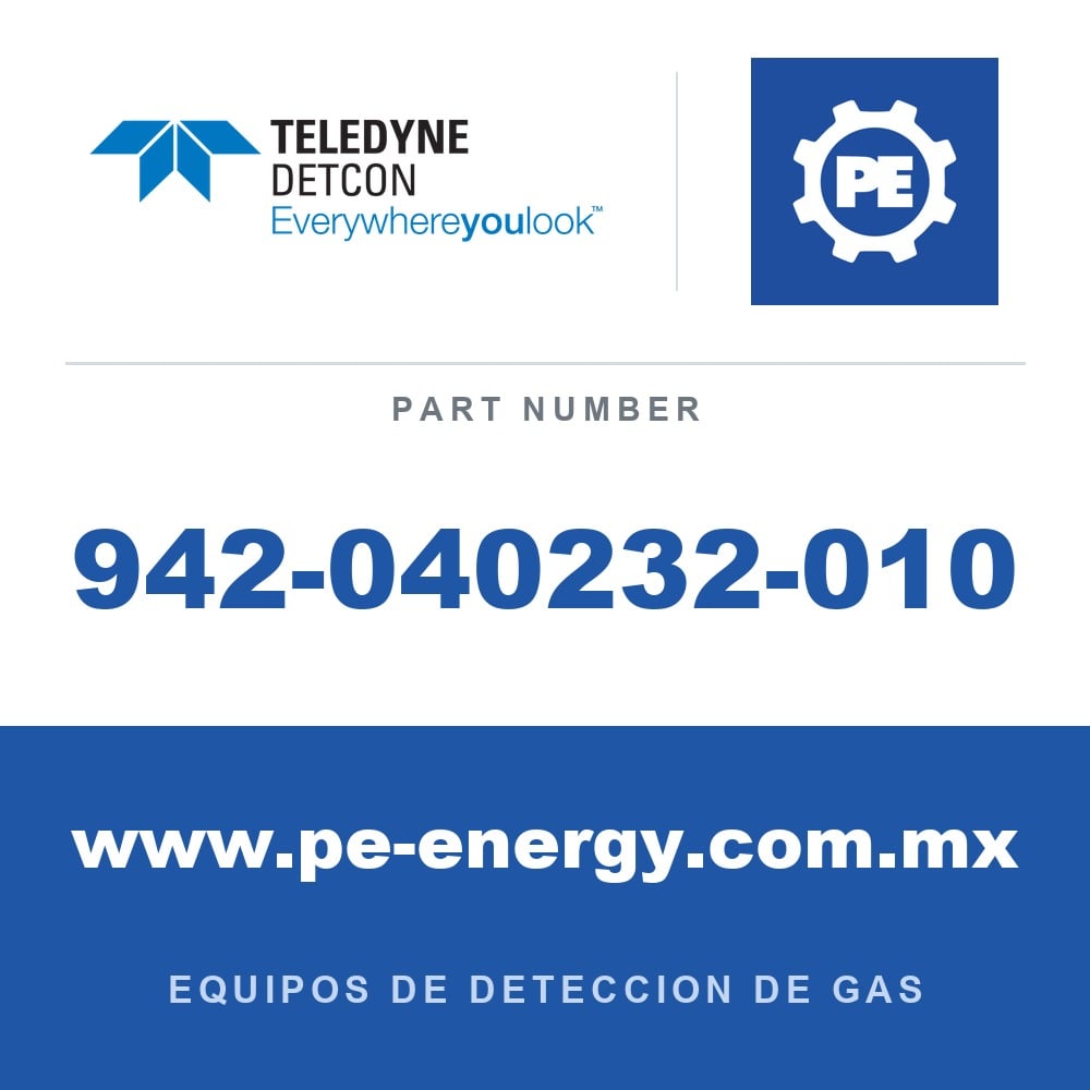 Detcon 942-040232-010 - Teledyne Detcon 942-040232-010 HCN, Cianuro de hidrógeno 10 ppm nitrógeno