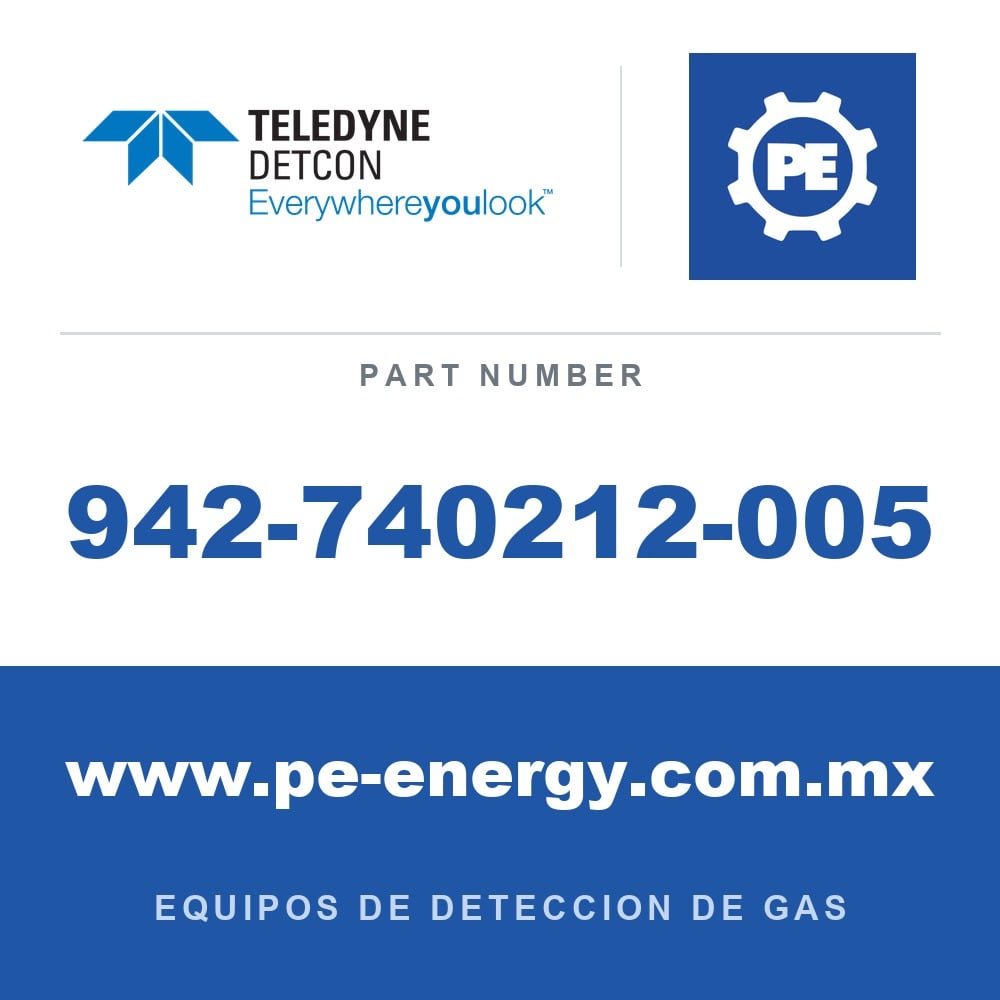 Detcon 942-740212-005 - Teledyne Detcon 942-740212-005 Cl2, cloro 5 ppm nitrógeno