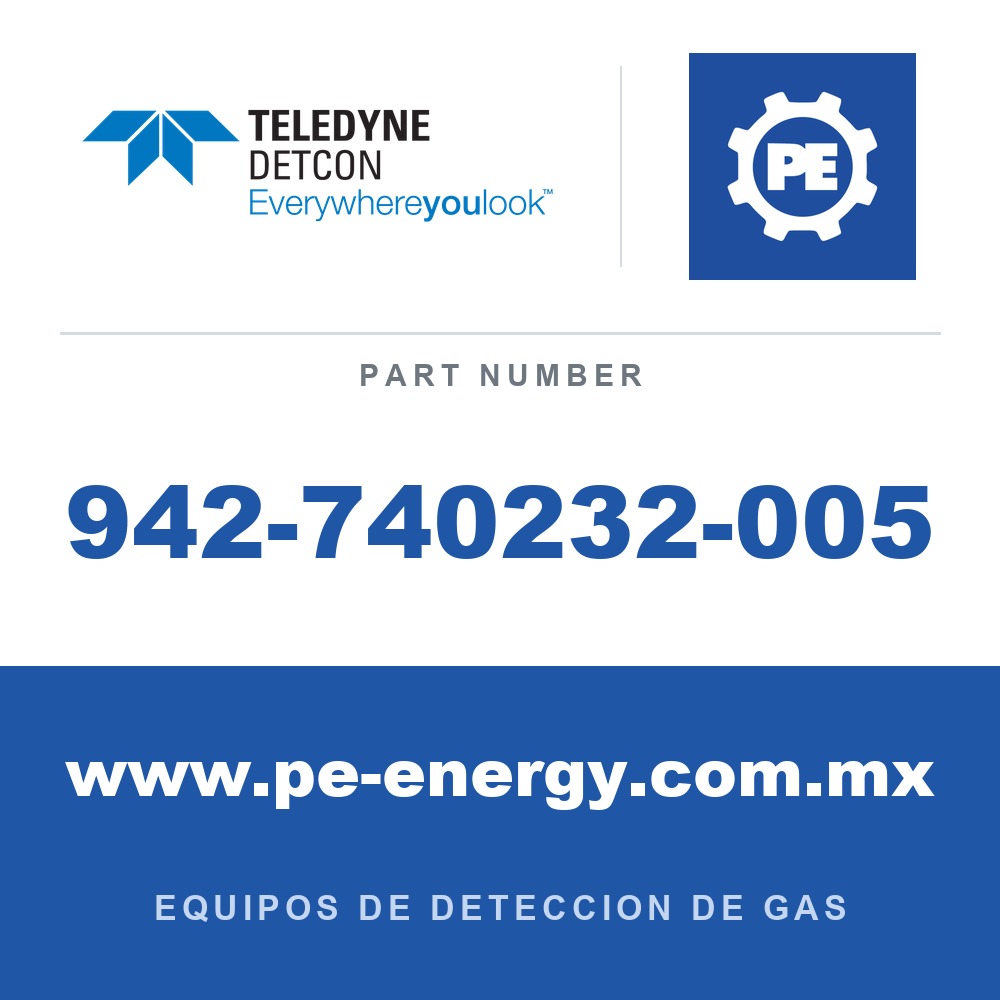 Detcon 942-740232-005 - Teledyne Detcon 942-740232-005 Cl2, cloro 5 ppm nitrógeno