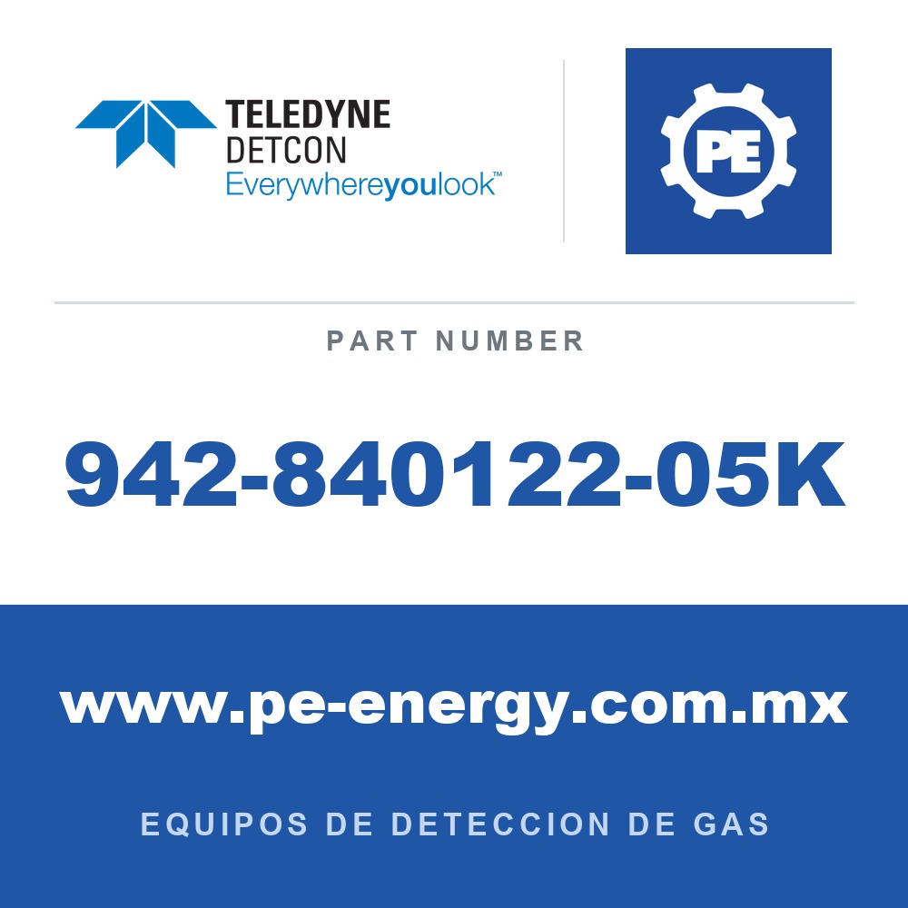 Detcon 942-840122-05K - Teledyne Detcon 942-840122-05K H2, Hidrógeno 5000ppm Aire