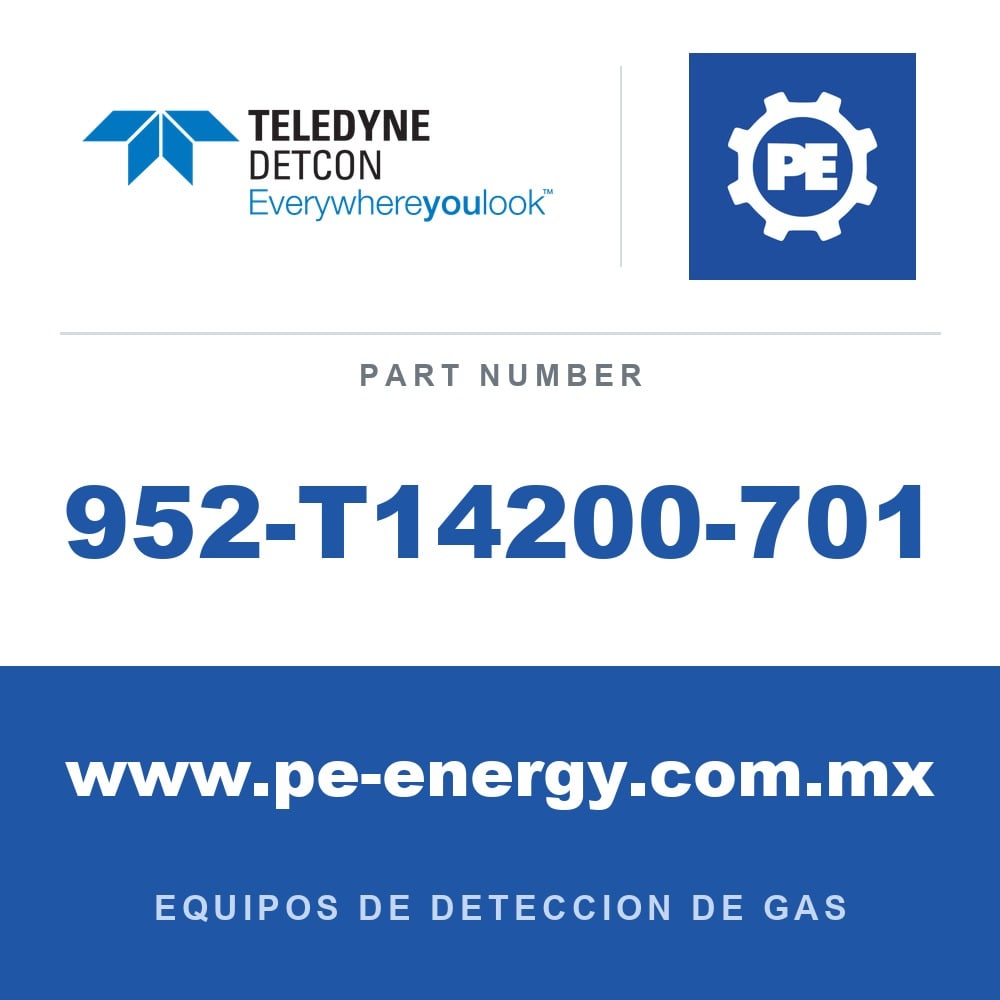 Detcon 952-T14200-701 - Teledyne Detcon 952-T14200-701 Analizador Model 1000, canal único, 20% CO2 por vol.