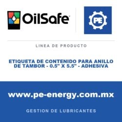 OilSafe ETIQUETA DE CONTENIDO PARA ANILLO DE TAMBOR - 0.5" X 5.5" - ADHESIVA - Etiqueta de contenido para anillo de tambor OilSafe - 0.5" x 5.5" - Adhesiva