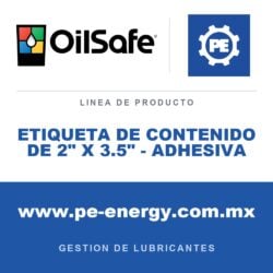 OilSafe ETIQUETA DE CONTENIDO DE 2" X 3.5" - ADHESIVA - Etiqueta de contenido OilSafe de 2" x 3.5" - Adhesiva