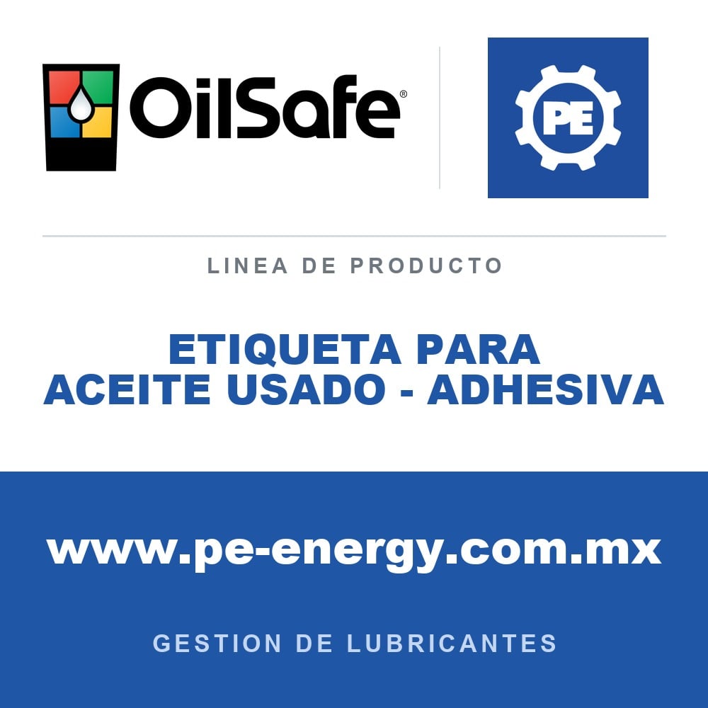 OilSafe ETIQUETA PARA ACEITE USADO - ADHESIVA - Etiqueta para aceite usado OilSafe - Adhesiva