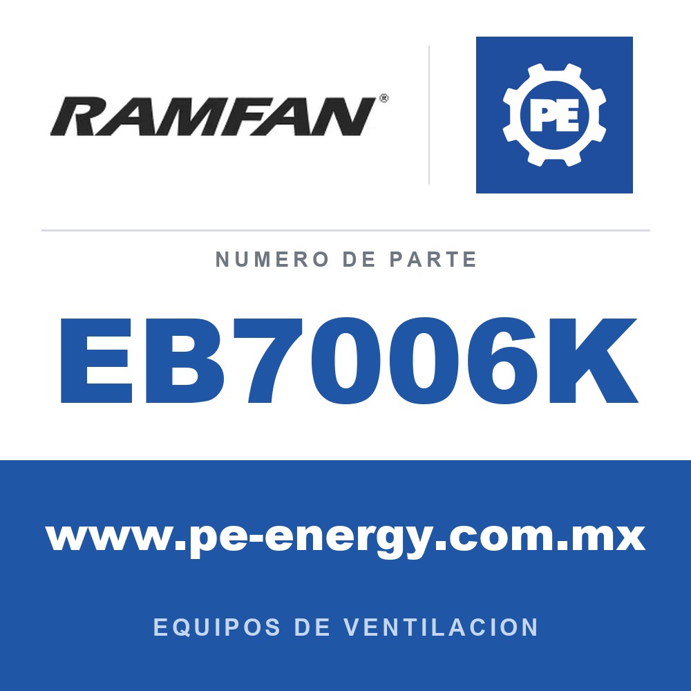 RamFan EB7006K - RamFan EB7006K Adaptador de conducto de repuesto EFi75xx 12" con rejilla