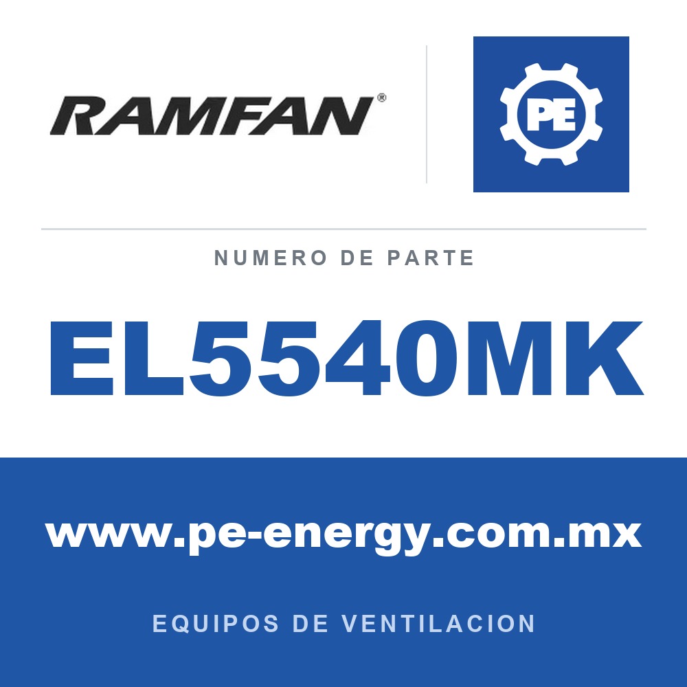 RamFan EL5540MK - RamFan EL5540MK EX50Li G2+ 700w 40V Ventilador PPV sin escobillas 18", compatible con Makita XGT