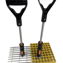 GRATEIT-ALU-01 - Hand Safety Tool Co. Herramienta de seguridad manual sin contacto GrateIt - Eje de aluminio para rejilla rectangular estándar (LTO 31"), capacidad de 50lb